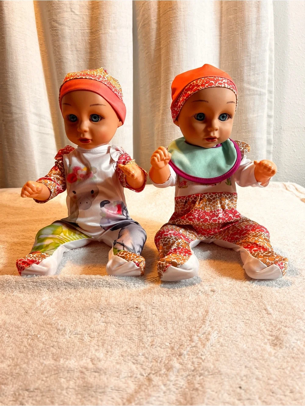 Twin Baby Dolls Set - Pink and Multicolor Outfits lolkiñ